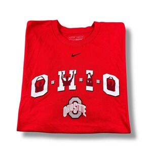 VTG Nike Ohio State University Buckeyes OSU Spellout O-H-I-O T-Shirt Men 2XL EUC
